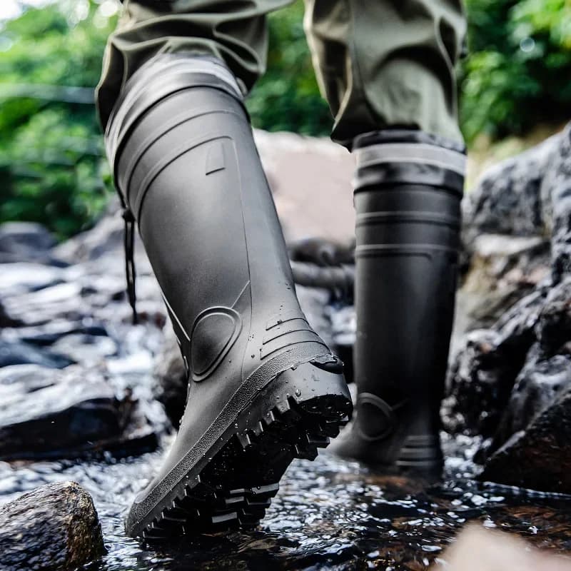 Bottes de pêche PVC à bout rond renforcées acier - Imperméables, anti-écrasement et résistantes aux accrocs