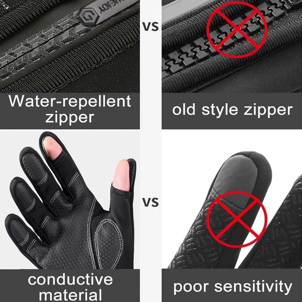 Gants de pêche hiver imperméables 2 doigts - Chauffants velours pour pêche par temps froid