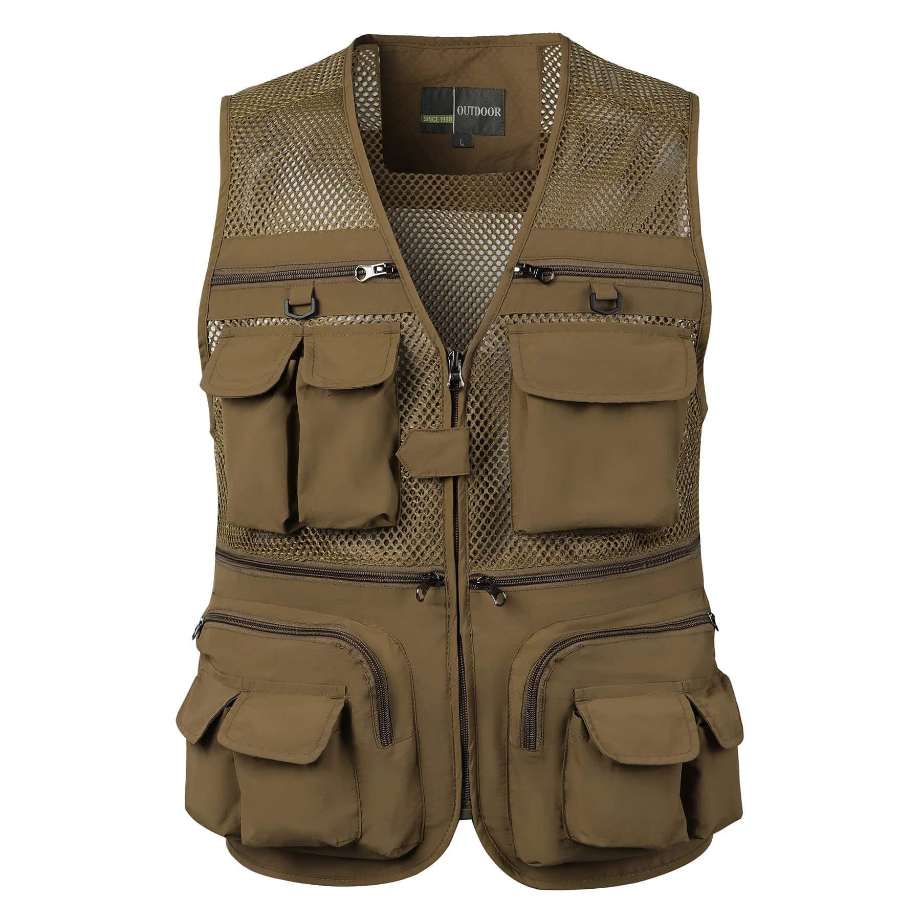 Veste tactique homme pêche été sans manches multi-poches mesh respirant veste de travail gilet