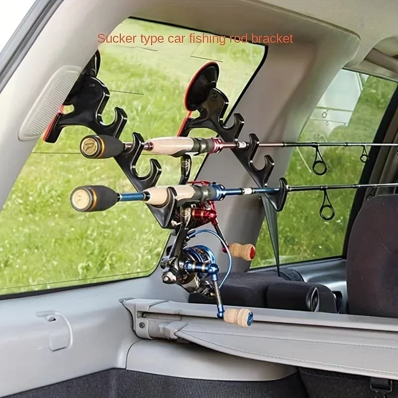Support de canne à pêche voiture avec ventouses - Dispositif de rangement pour pêche en mer