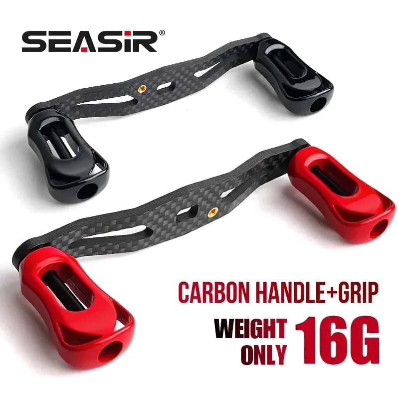 Manivelle carbone SEASIR pour moulinets casting - 6 couleurs disponibles pour Daiwa et Shimano
