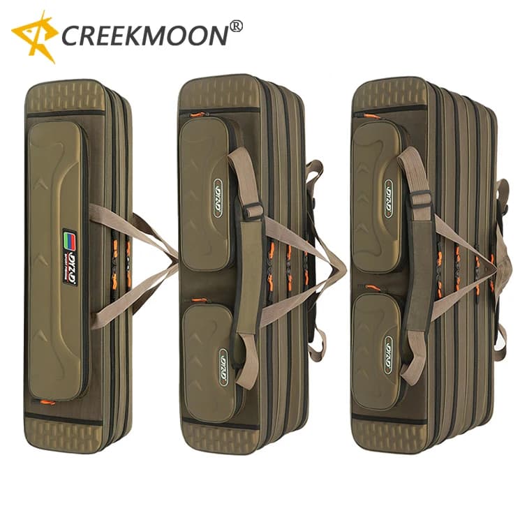 Sac rangement cannes pêche 2/3/4 couches 80-130cm multifonction moulinets leurres lignes matériel