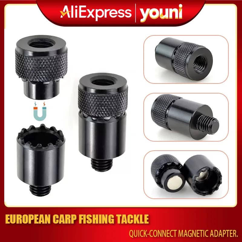 Adaptateur support canne à pêche à libération rapide avec aimant intégré pour alarme de touche filetage M3/8
