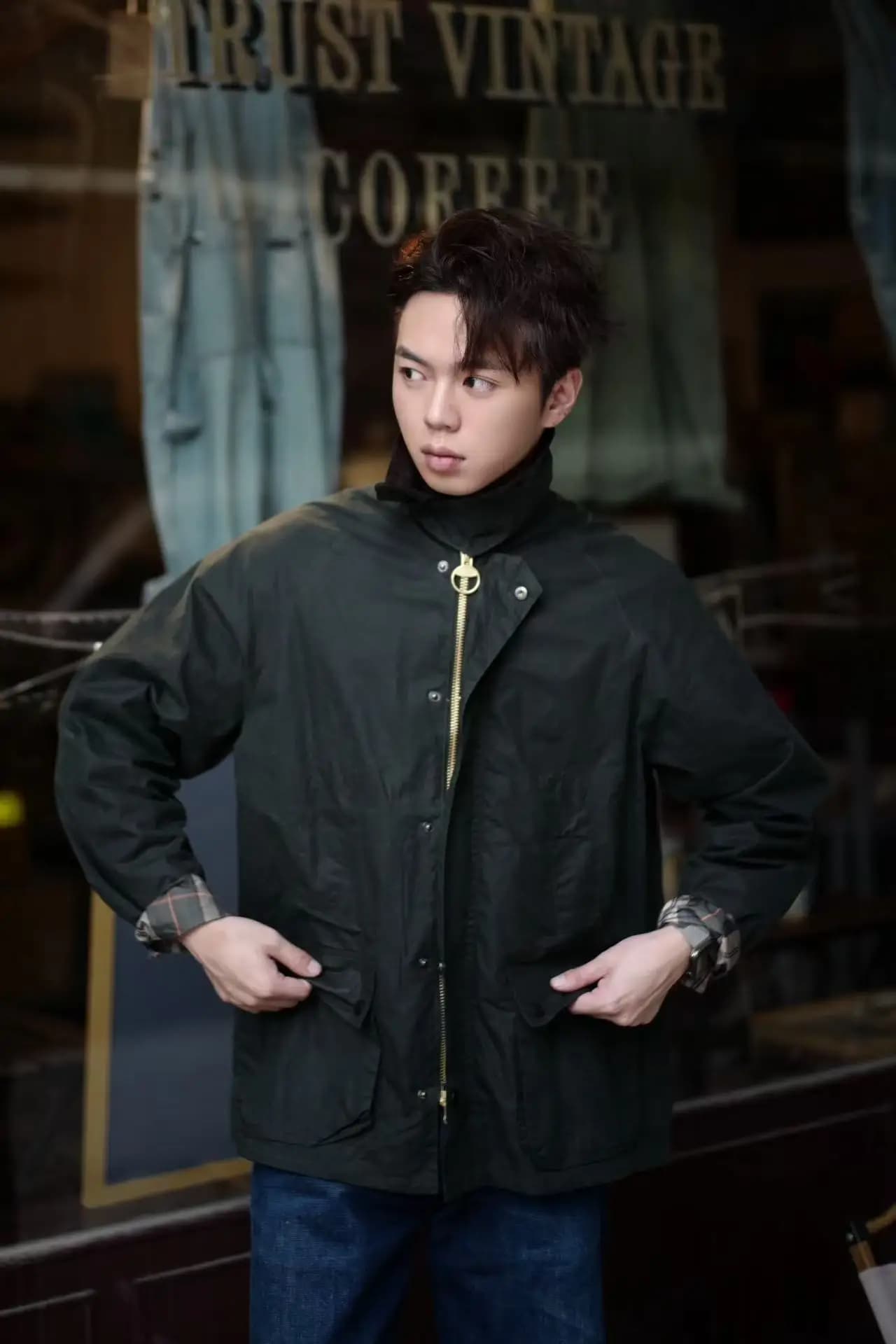 Veste de pêche cirée vintage 100% coton - Parka doublé pour pêche traditionnelle