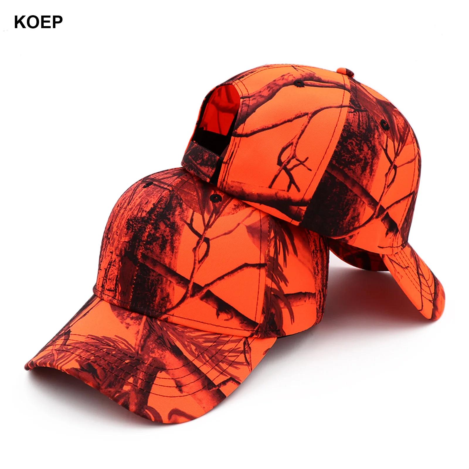 Casquette camouflage orange pêche KOEP - Baseball cap jungle pêche chasse snapback trucker