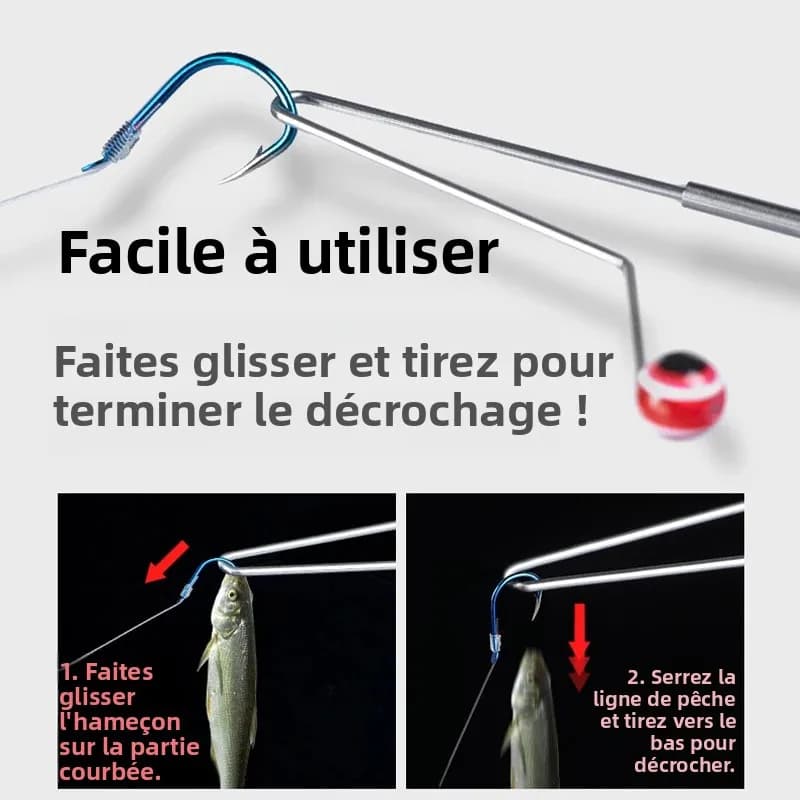Dégorgeoir pêche micro-pêche pour petits poissons avec fonction extraction appâts et clip rapide