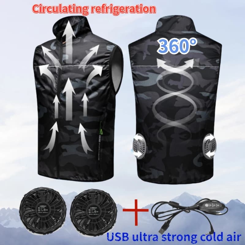Veste Rafraîchissante Pêche et Travail avec Ventilateur Intégré pour Outdoor en Été