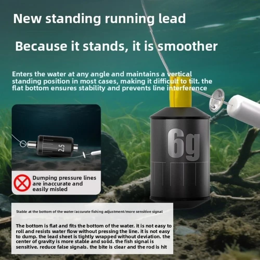 Kit plombs pêche compacts forme goutte d'eau et cylindrique avec marquages réglables pour ligne proportionnée