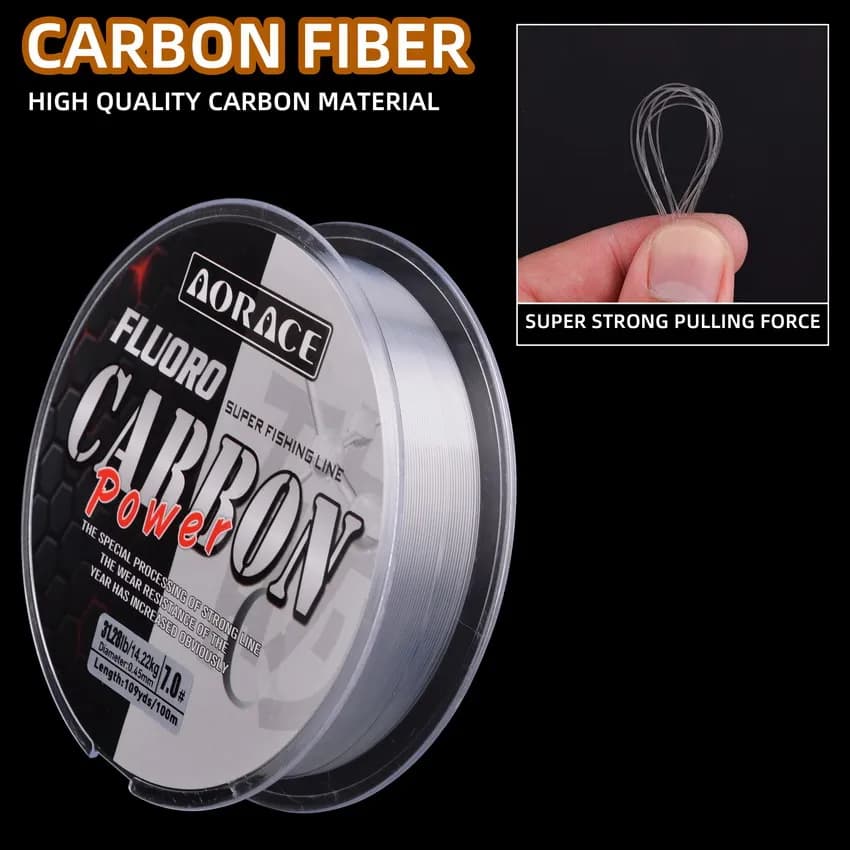 Aorace fluorocarbone 100-300m - Ligne de pêche japonaise monofilament coulante pour pêche en mer 1-15kg