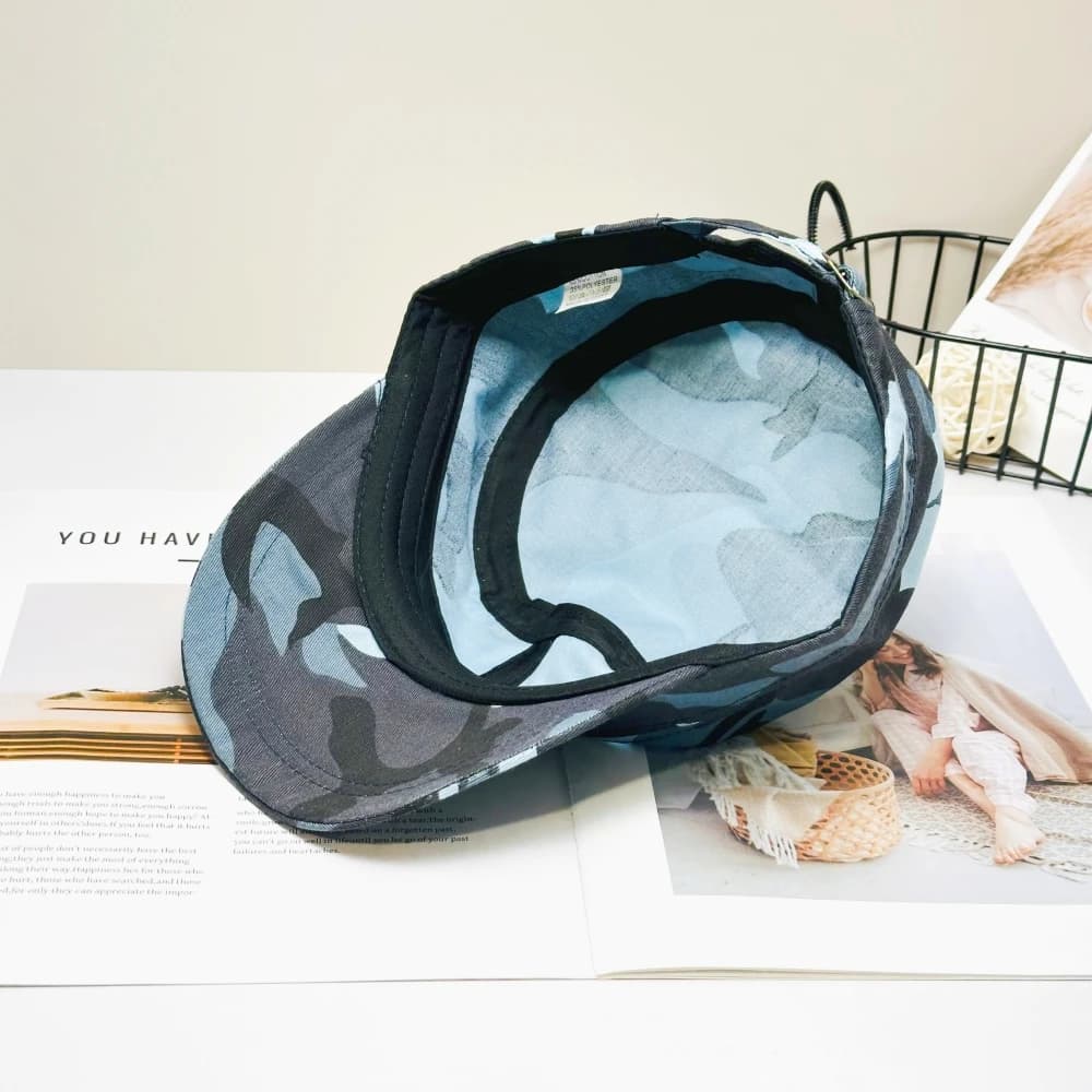 Casquettes camouflage printemps-été - Modèles plats unisexe pour pêche décontractée et camping