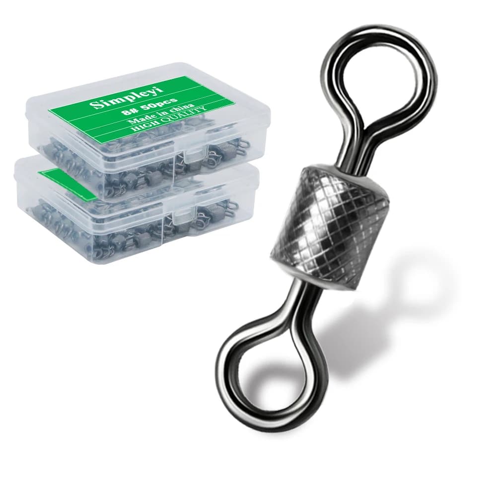 50 à 100 émerillons à bille roulements billes - Connecteurs pêche acier inoxydable tailles 4/0 à 14