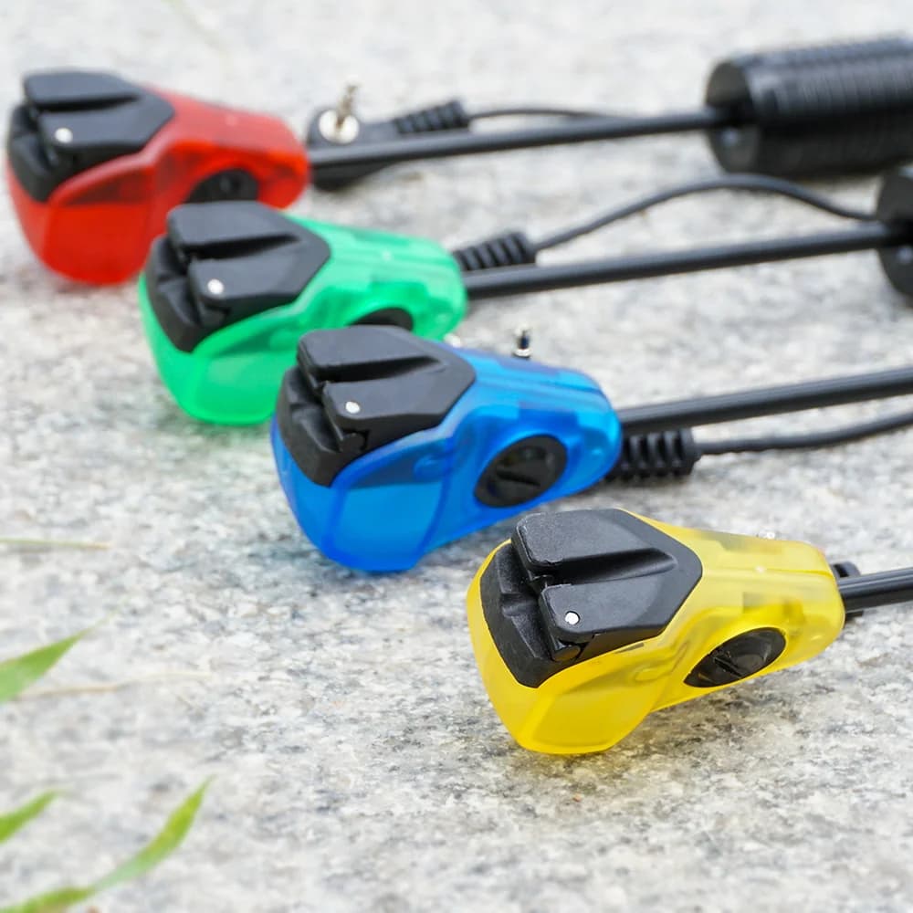 Kit 4 indicateurs de touche LED étanches Hirisi pour pêche de nuit à la carpe - Alarme B2036 avec étui