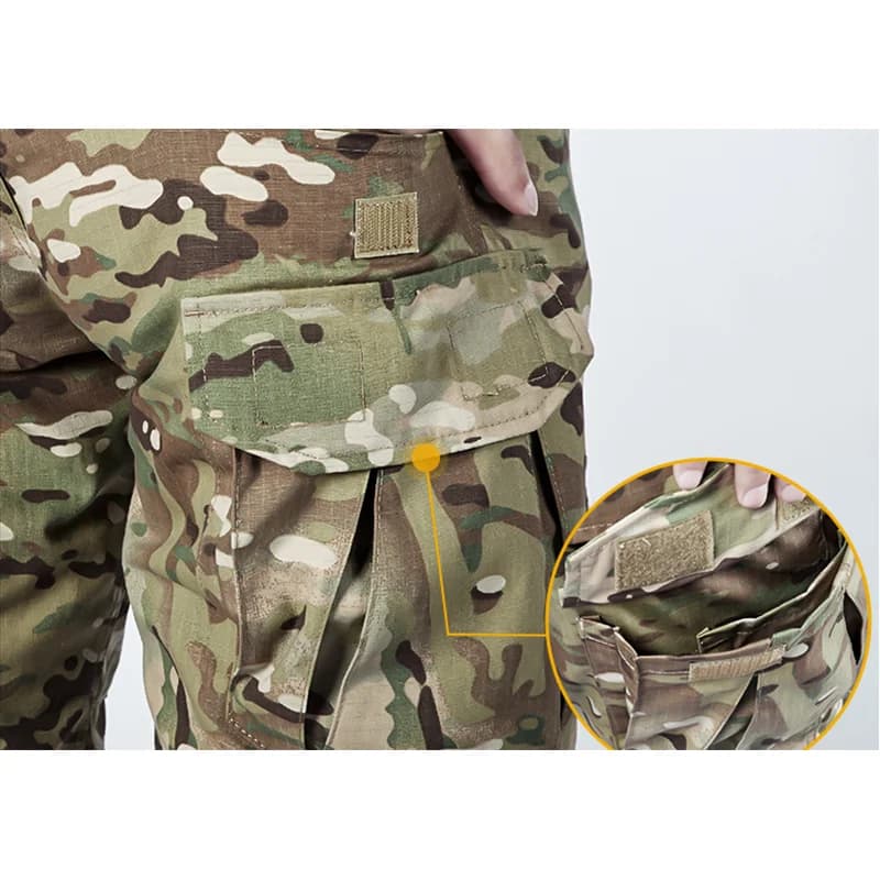 Pantalon tactique Multicam 2025 avec genouillères - Homme - Chasse pêche - Respirant séchage rapide