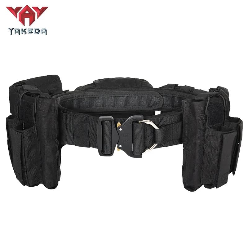 Ceinture tactique Yakeda noir pour pêche airsoft - Équipement sécurité chasse outdoor