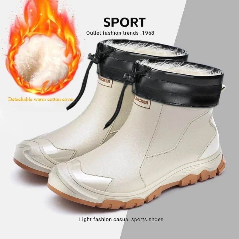 Bottes pluie homme imperméables caoutchouc hiver doublure polaire grandes tailles protection travail cuisine