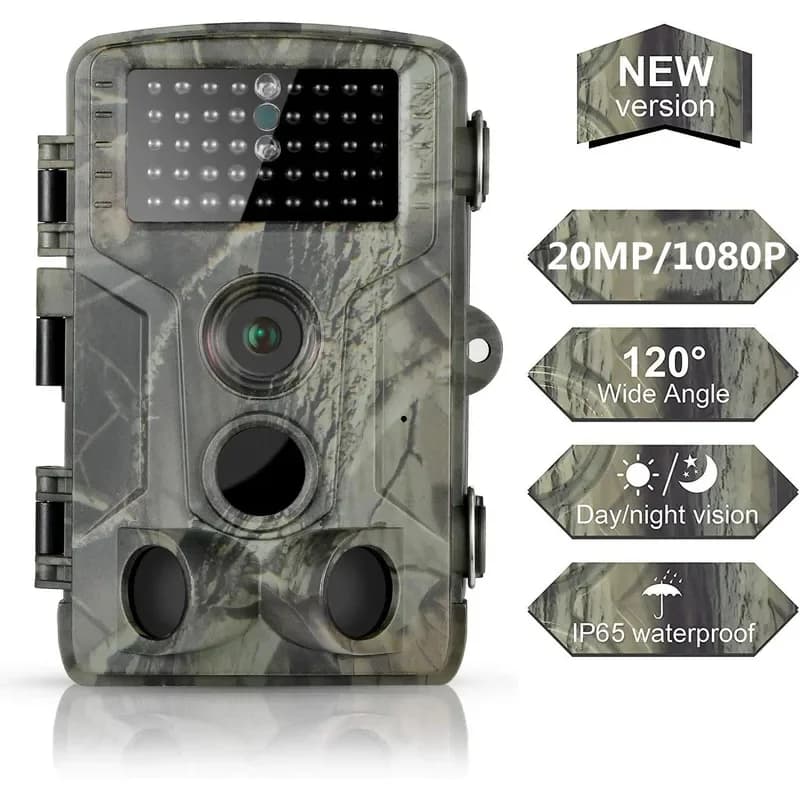 Caméra de chasse extérieure 20MP 1080P étanche surveillance faune vision nocturne piège animalier