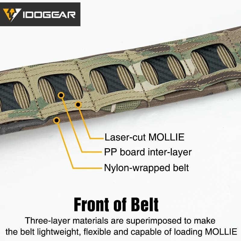 Ceinture tactique IDOGEAR 2 pouces boucle rapide MOLLE légère pour hommes pêche chasse