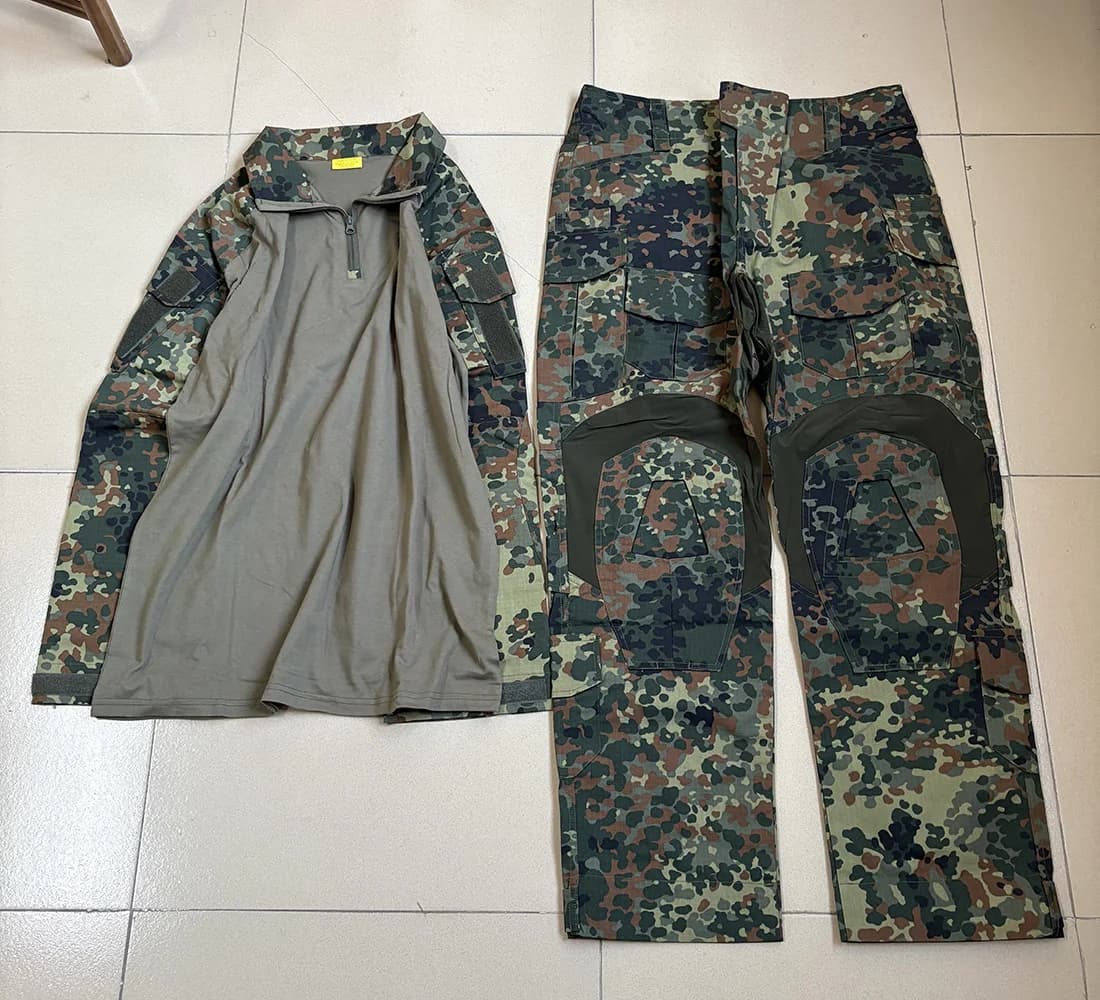 Combinaison tactique GEN3 Allemagne complète pour pêche professionnelle - Haut et pantalon camouflage Flecktarn
