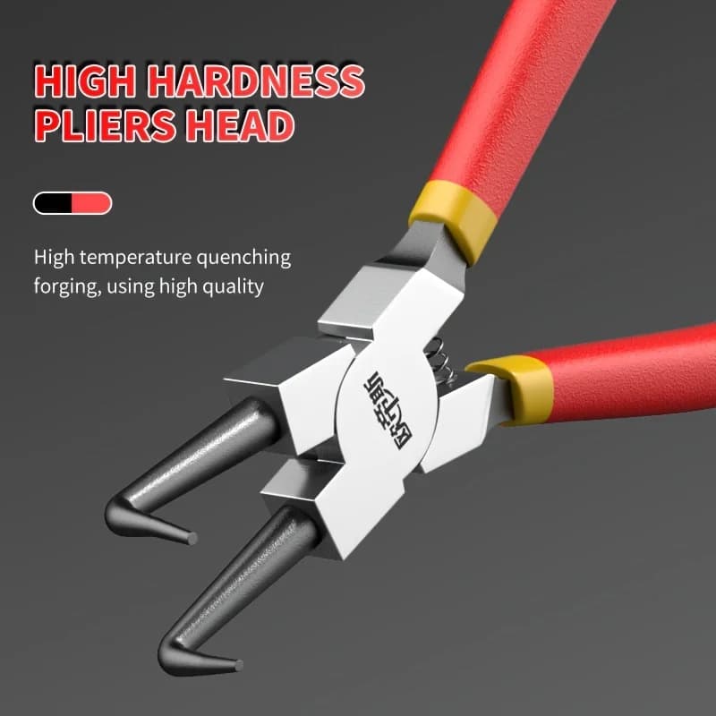 Pince à circlips multifonction professionnelle pour anneaux d'arrêt intérieurs et extérieurs qualité industrielle