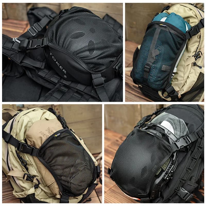Filet casque sac à dos polyvalent MOLLE - Rangement équipement pêche et sports outdoor