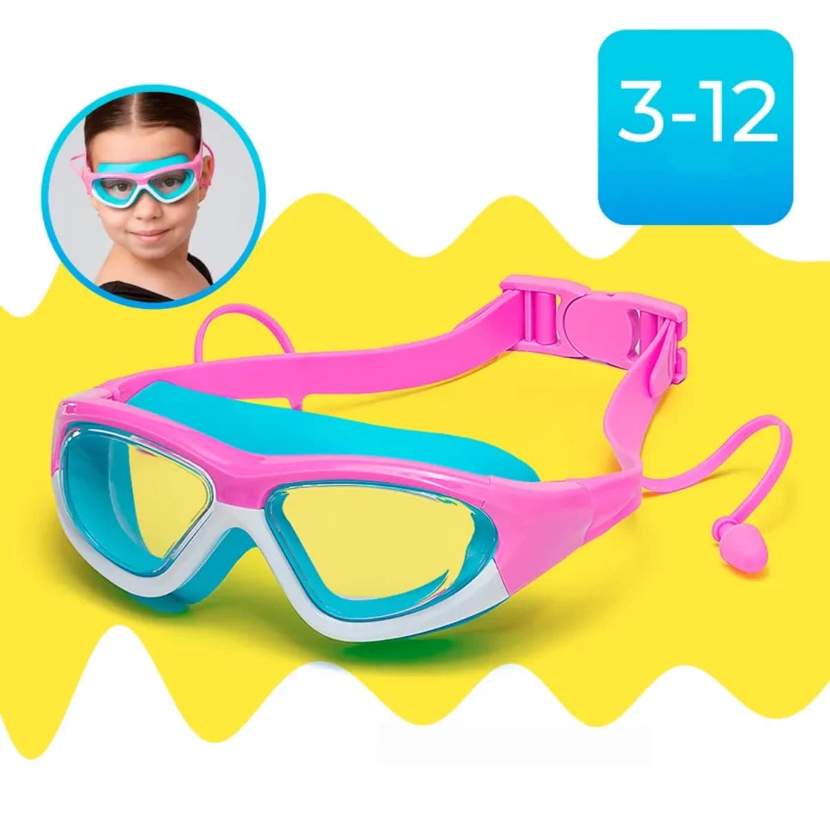 Masque de plongée enfant anti-buée étanche grand cadre équipement scolaire natation garçon fille
