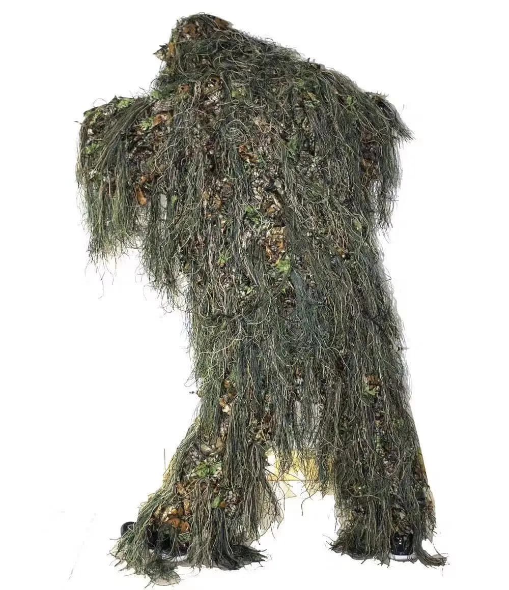 Ensemble ghillie chasse woodland 3D bionique - Tenue camouflage complète pêche et outdoor