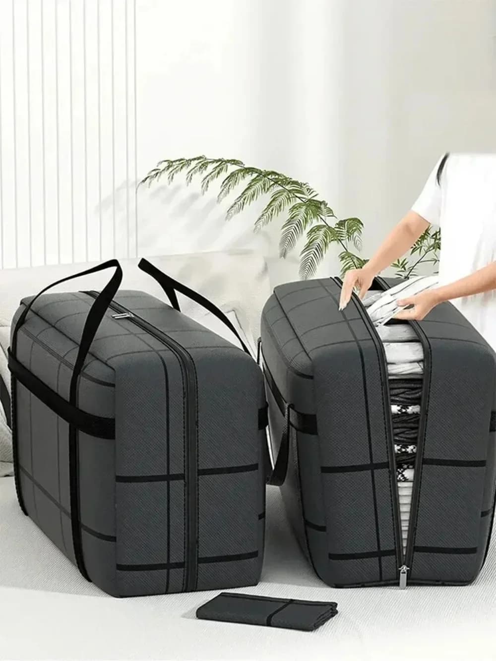 Sac de rangement grande capacité composite noir - Zippé étanche poussière et humidité charge lourde