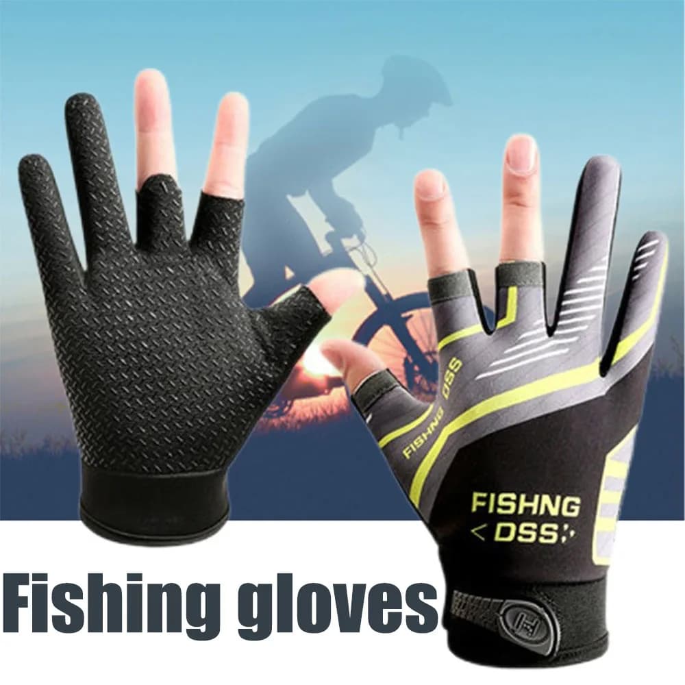 Moufles et gants de pêche doigts libres pour vélo, sports nautiques et activités de plein air extérieures