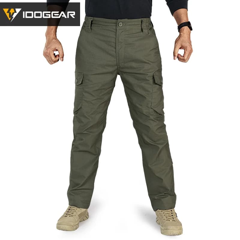 Pantalon tactique IDOGEAR pêche escalade outdoor cargo vert ranger multi-poches