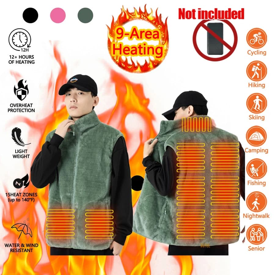 Gilet chauffant 9 zones intelligent pour homme et femme hiver chauffage thermique