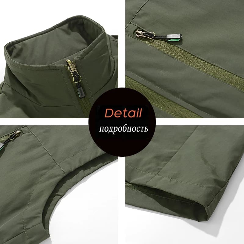 Veste sans manches pêche homme grande taille 6XL respirante et multifonction avec multiples poches