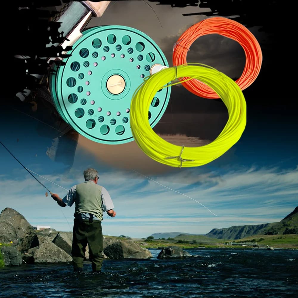 Ligne de pêche à la mouche flottante 100ft weight forward fluo avec boucle soudée