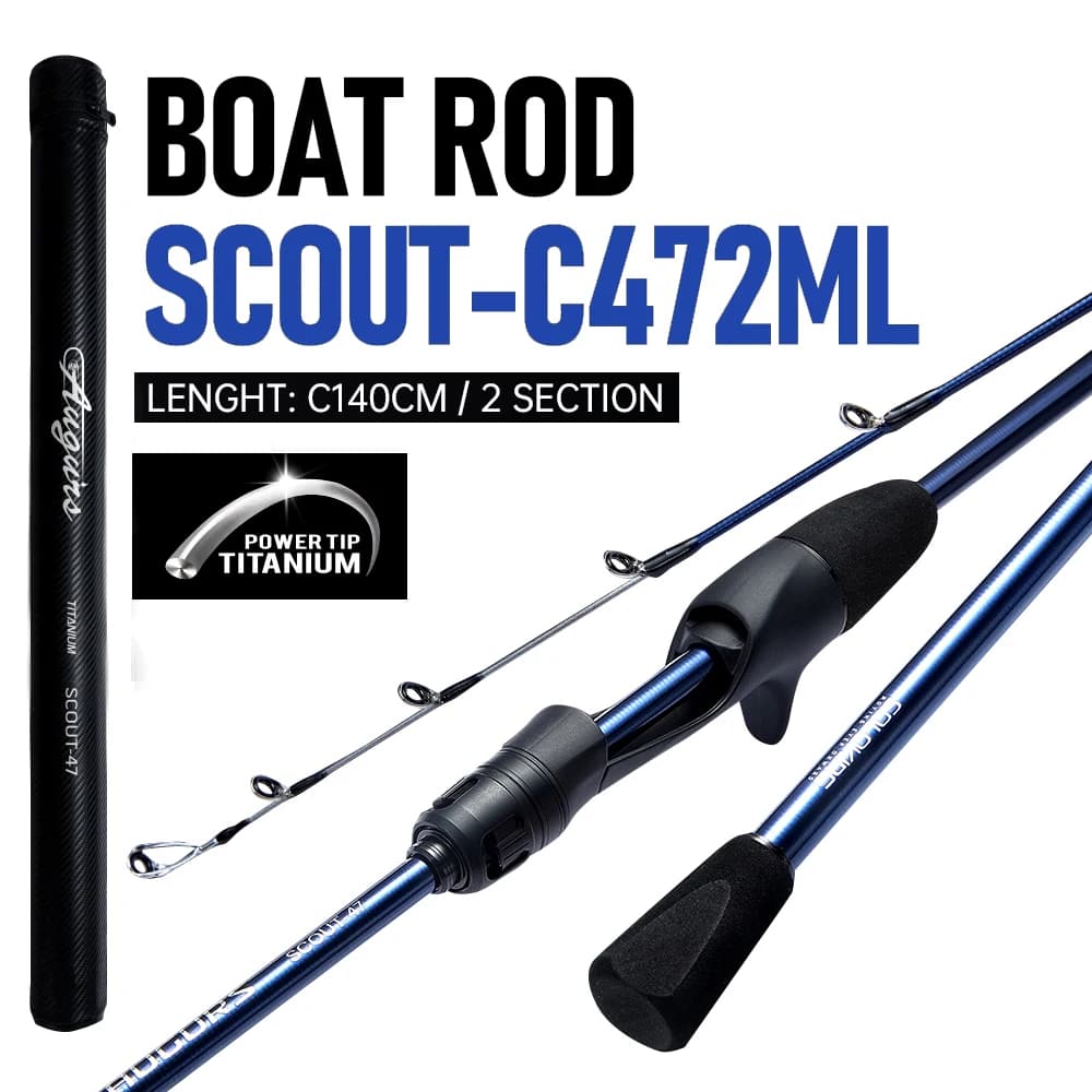 Canne seiche SOLOKING SCOUT47 2 sections 9:1 action ultralégère 61g pour pêche bateau et encornets