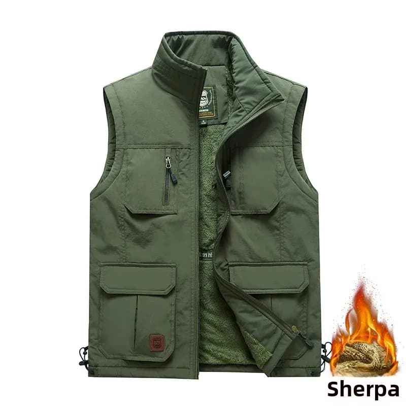 Veste de pêche chaude hiver polaire homme à multiples poches séchage rapide loose fit