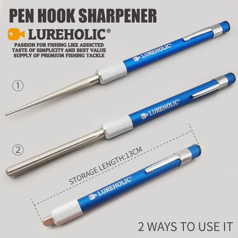 Aiguiseur hameçons diamanté électroplaqué - Style stylo et plat pour tous types d'hameçons