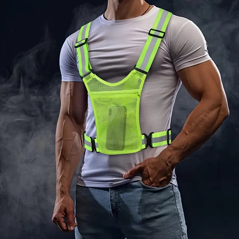 Veste réfléchissante sécurité pêche - Bandeaux réfléchissants haute visibilité - Réglable élastique