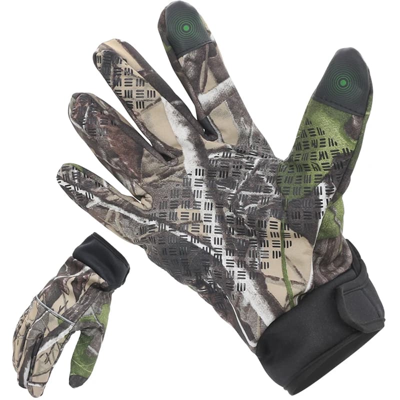 Gants camouflage homme anti-dérapants - Pêche, vélo et sports outdoor avec compatibilité écran tactile