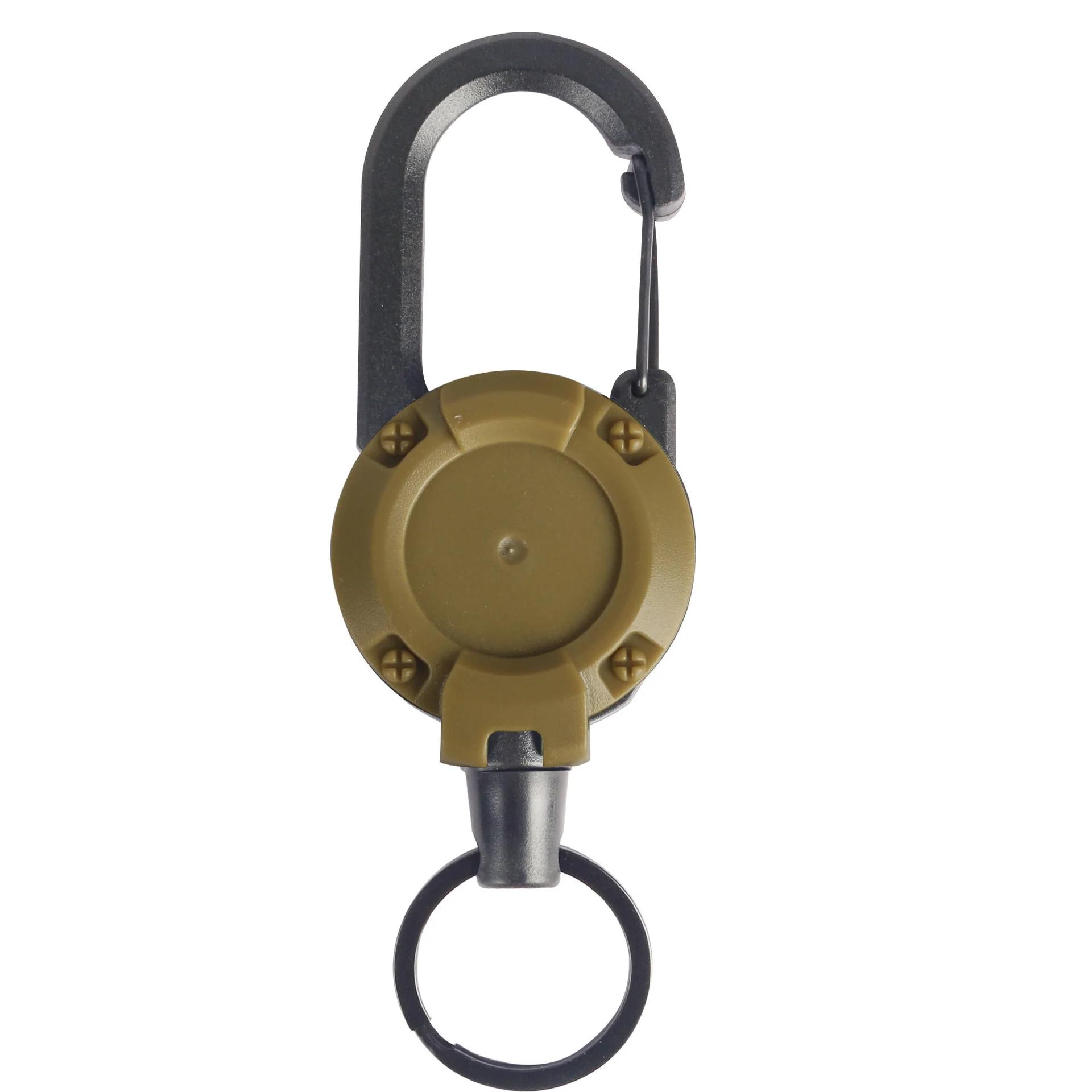 Porte-badge rétractable extensible avec mousqueton robuste pour clés, sacs et équipement de pêche