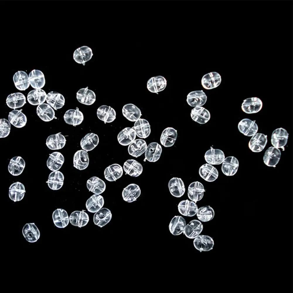 Perles de pêche doubles perles flottantes 100 pièces 47mm 50mm stoppers transparents perçables