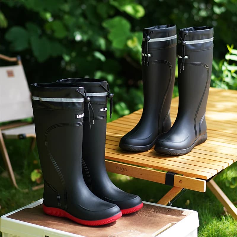 Bottes de pluie haut de gamme unisexe - Modèles mi-mollet avec cordon anti-dérapant imperméable