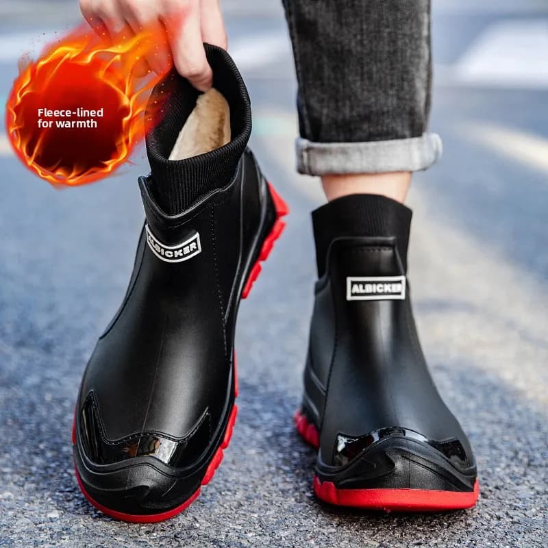 Bottes de pluie mi-mollet unisexes anti-dérapantes grandes tailles pour hommes et femmes