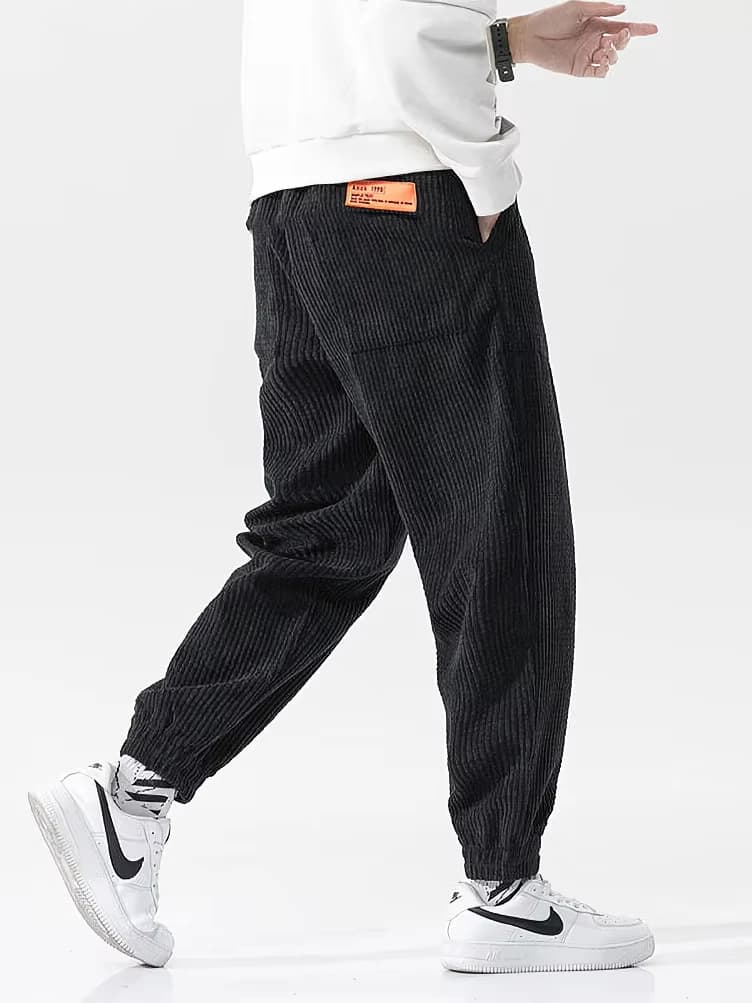 Pantalon velours côtelé pêche baggy confortable hiver automne pour homme loose jogger