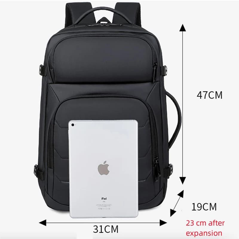 Sac à dos homme extensible 17 pouces étanche USB - Sac école sport voyage ordinateur portable
