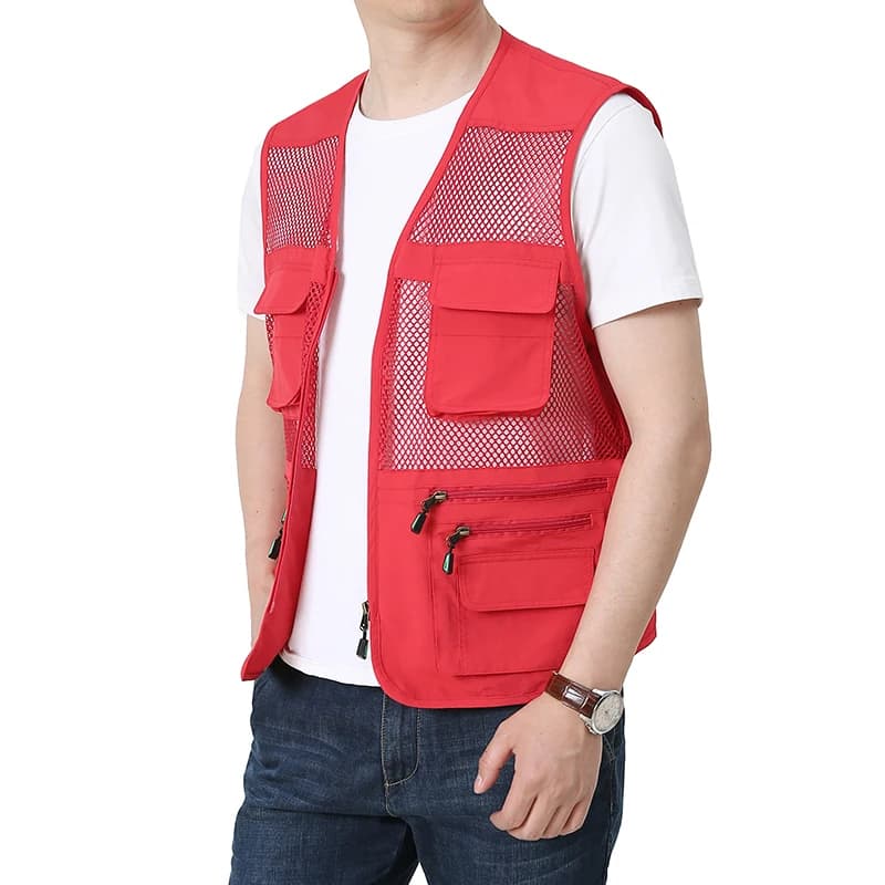 Veste d'été légère à séchage rapide pour la pêche, avec multiples poches et épaules aérées