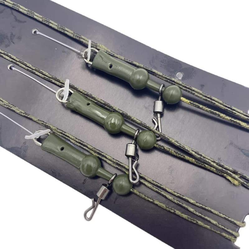 3Pcs leader line chod helicopter rig carp pêche 45lb braided lead core prêt à monter