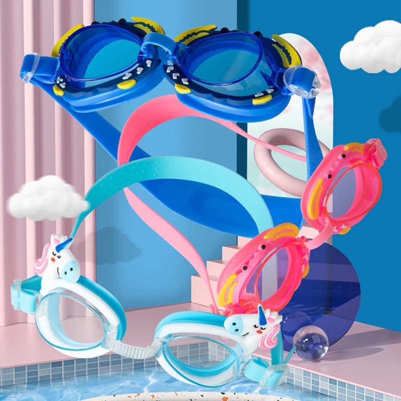 Lunettes de natation enfants licorne colorées anti-buée réglables étanches piscine