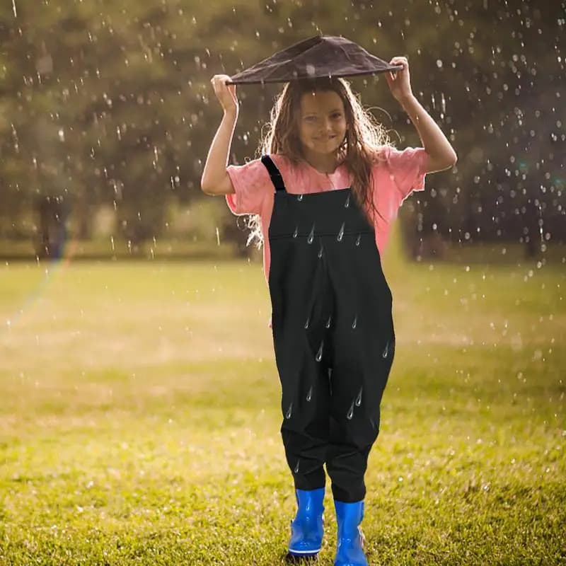 Waders enfants une pièce étanches avec bottes pour pêche jeunesse et activités aquatiques