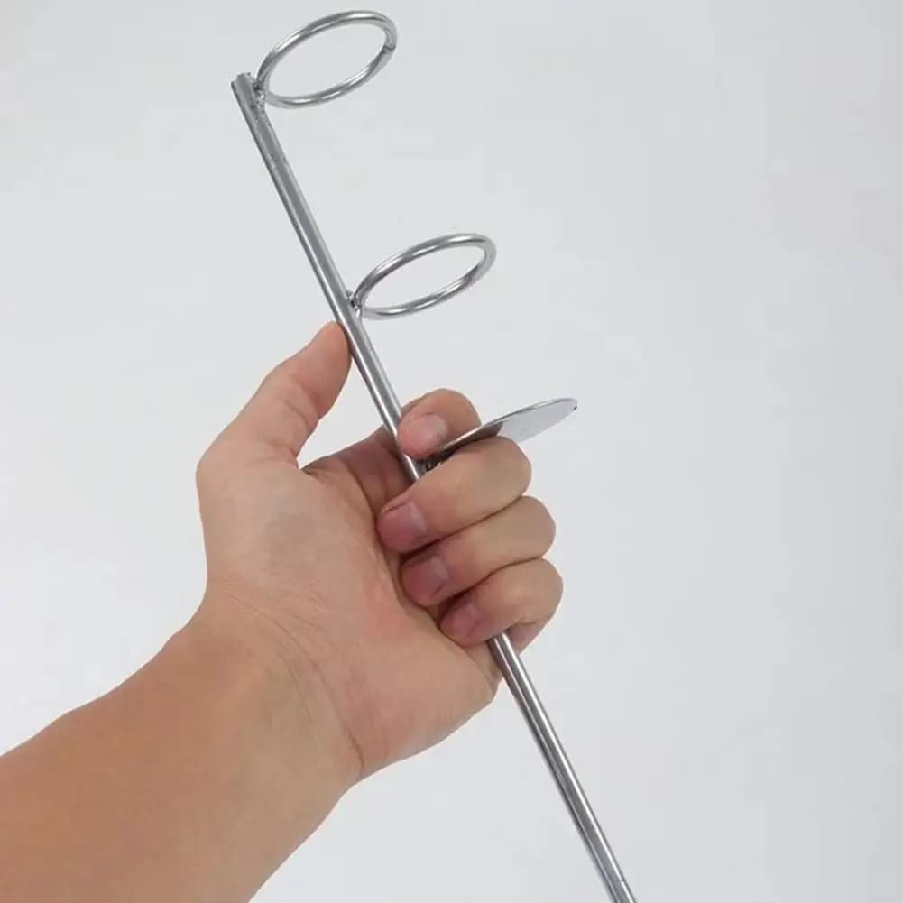 Support double pour canne mer réglable en métal - Bracket acier insertion sol