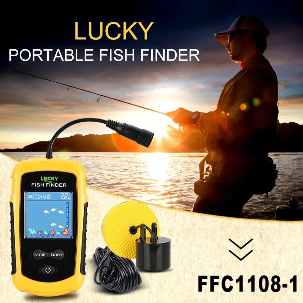 Sondeur poissons Lucky écran couleur portable 100m profondeur échosondeur pêche lac rivière