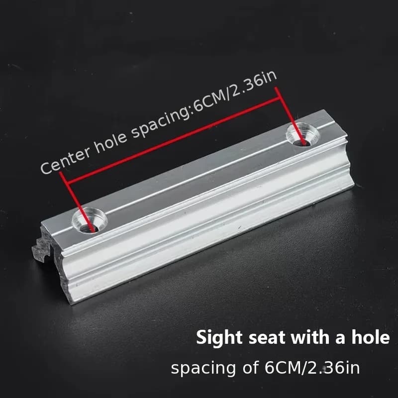 Base de visée métallique pour fronde télescopique avec fente carte et laser pêche
